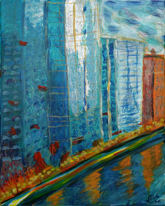 Chicago Shine - Original 16x20 Acrylic Painting on Canvas
