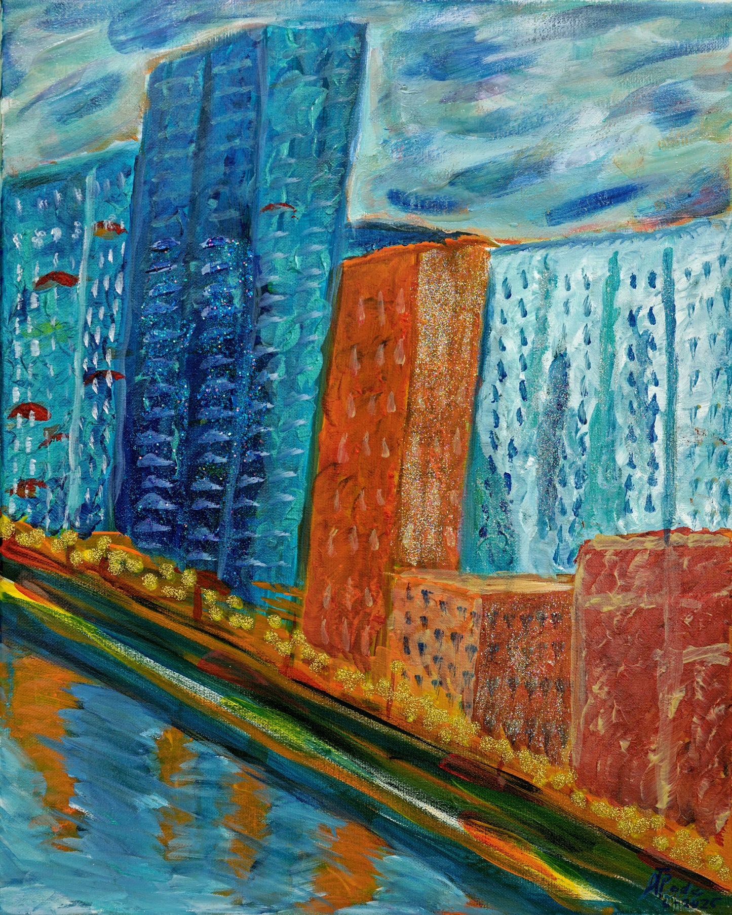 Chicago Shine - Original 16x20 Acrylic Painting on Canvas