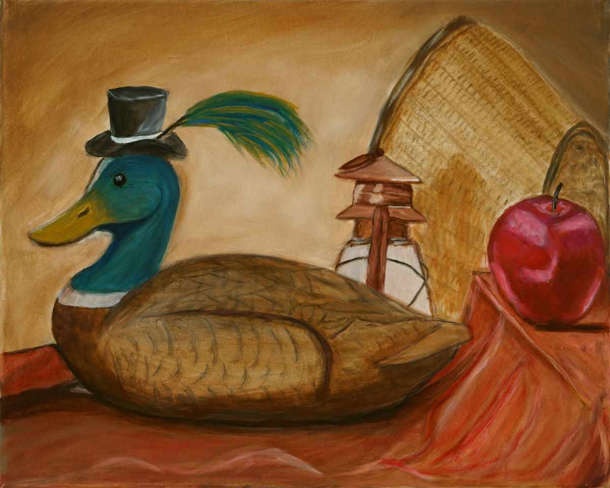 Dapper Duck - Original 20x16 Oil painting on canvas