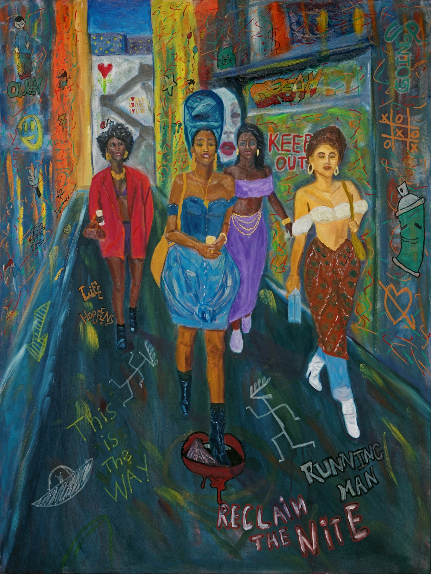 Reclaim the Nite - Original 40x30 Oil painting on canvas