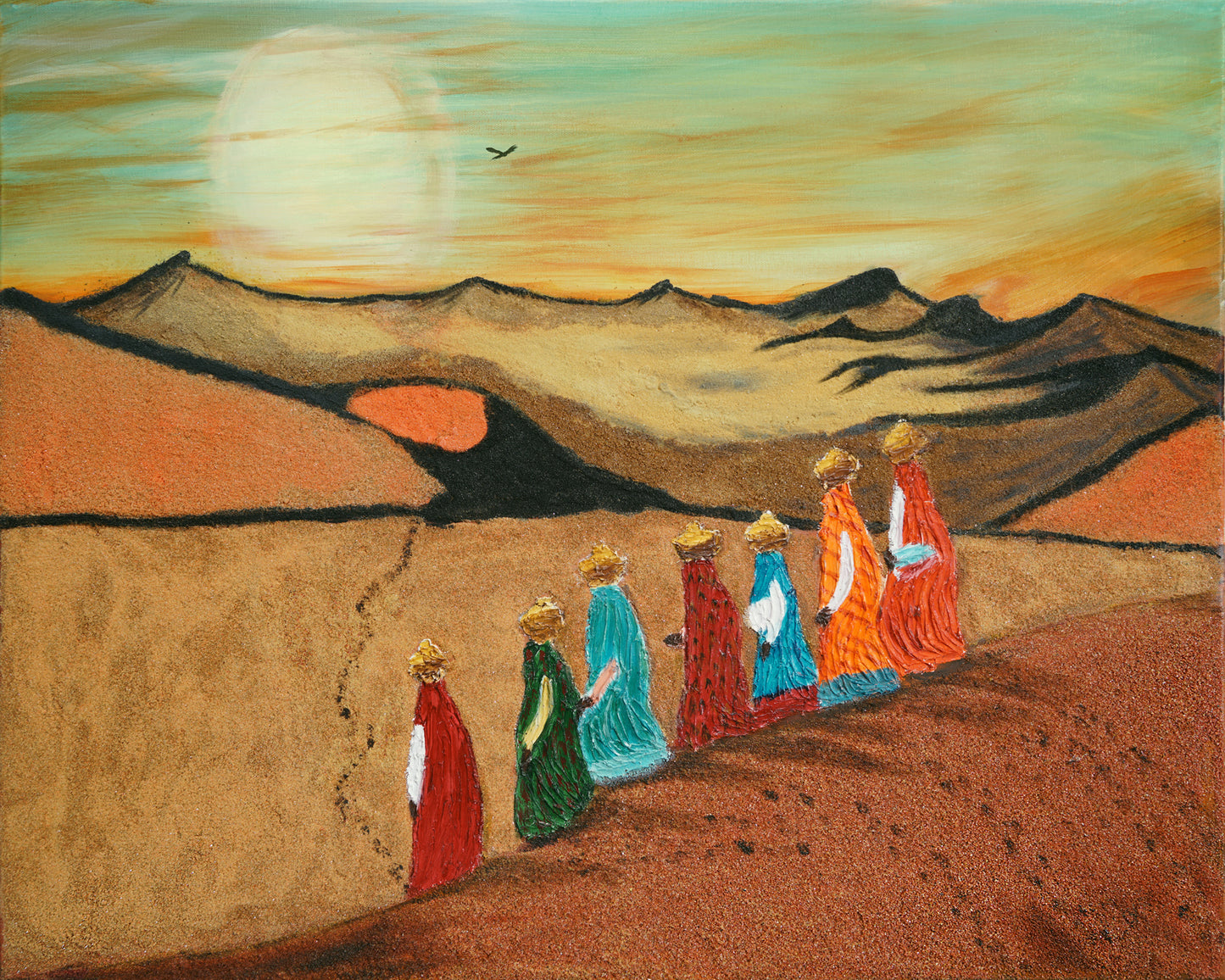 Searching for Water - Original 24x30 mixed medium painting on canvas