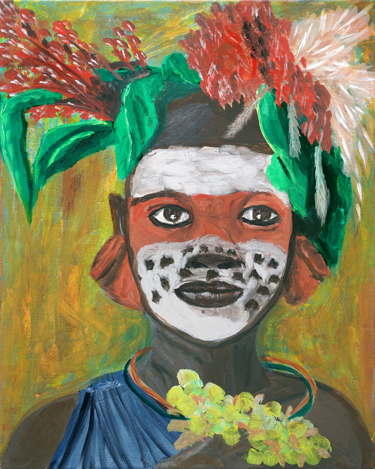 The Painted -Suri Girl - Original 20x16 Acrylic painting on canvas