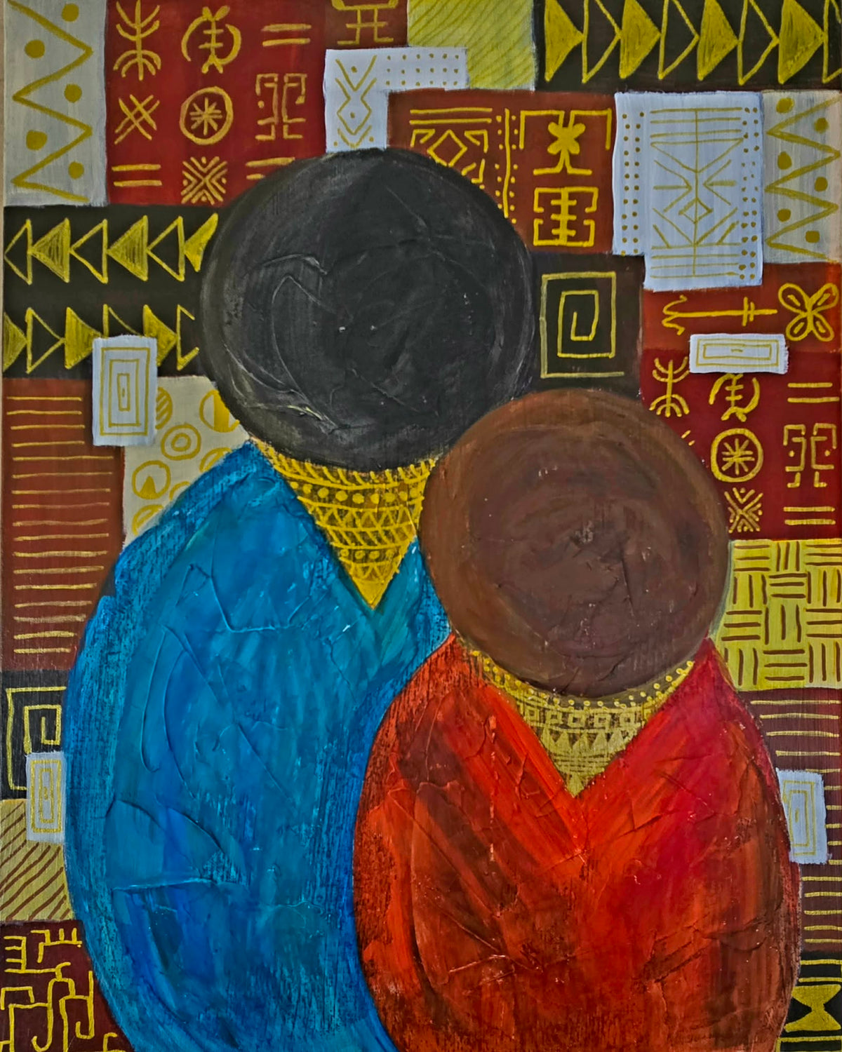 Connections - Original 24x18 Acrylic, Mixed Medium painting on canvas