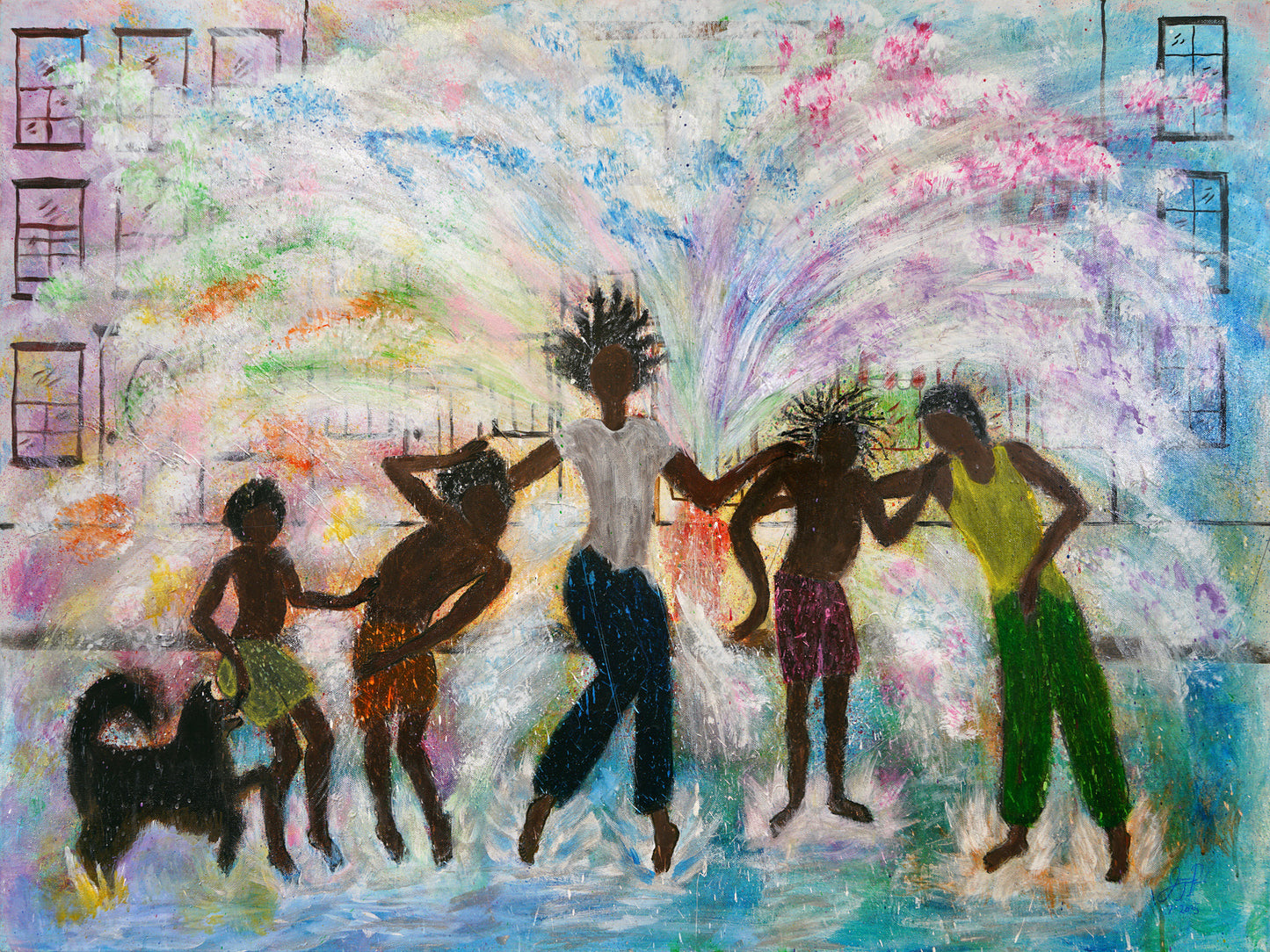 Boys of Summer _  Original 40x30 Acrylic Painting on Canvas