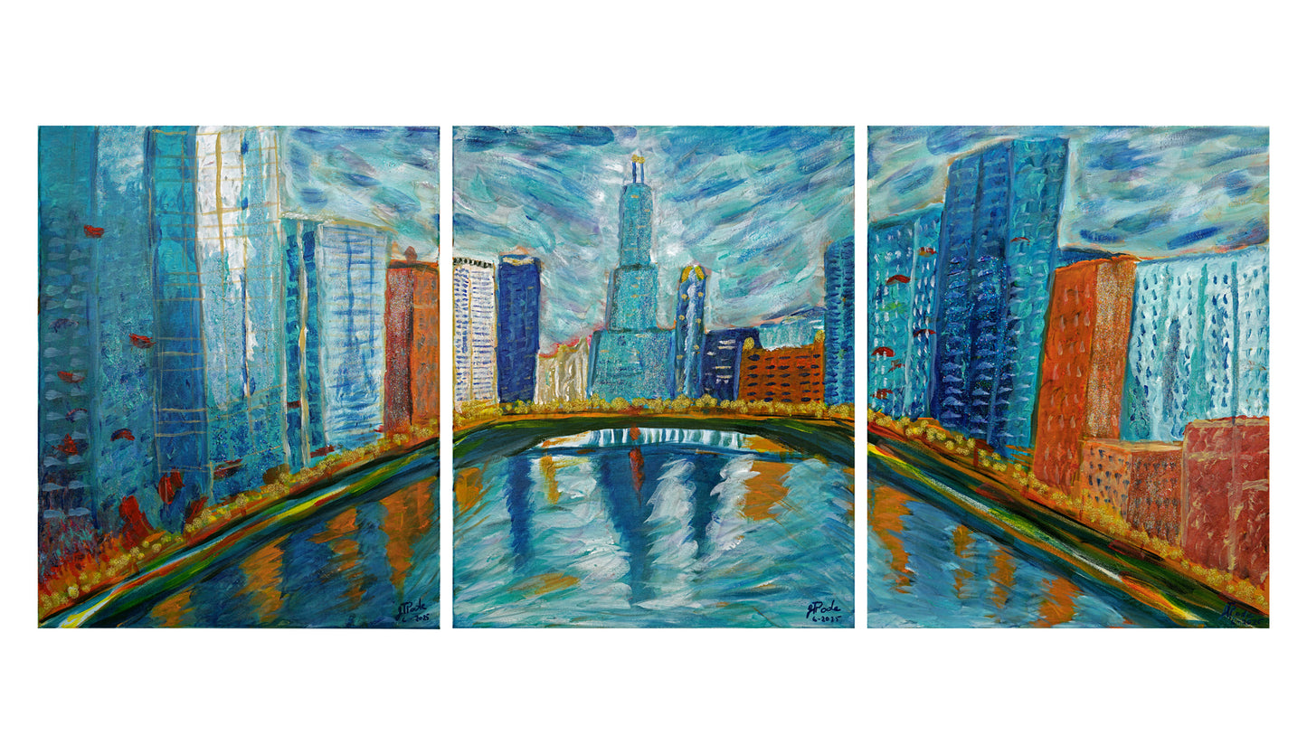 Chicago Shine - Original 16x20 Acrylic Painting on Canvas