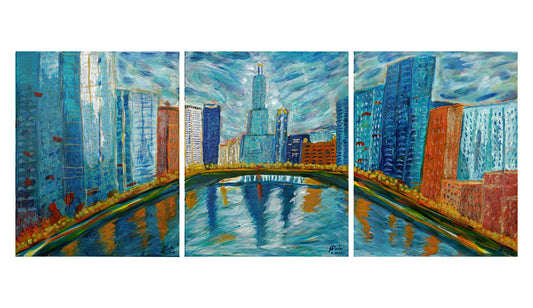 Chicago Shine - Original 16x20 Acrylic Painting on Canvas