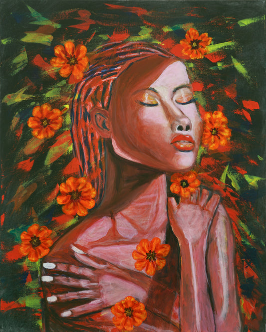 Fire - Original 24x30 Acrylic Paint on Canvas