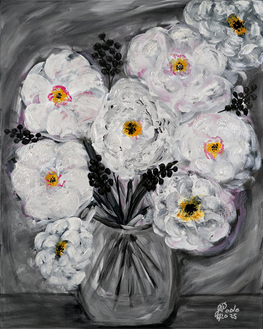 Floral - Original 16x20 Acrylic Painting on Canvas