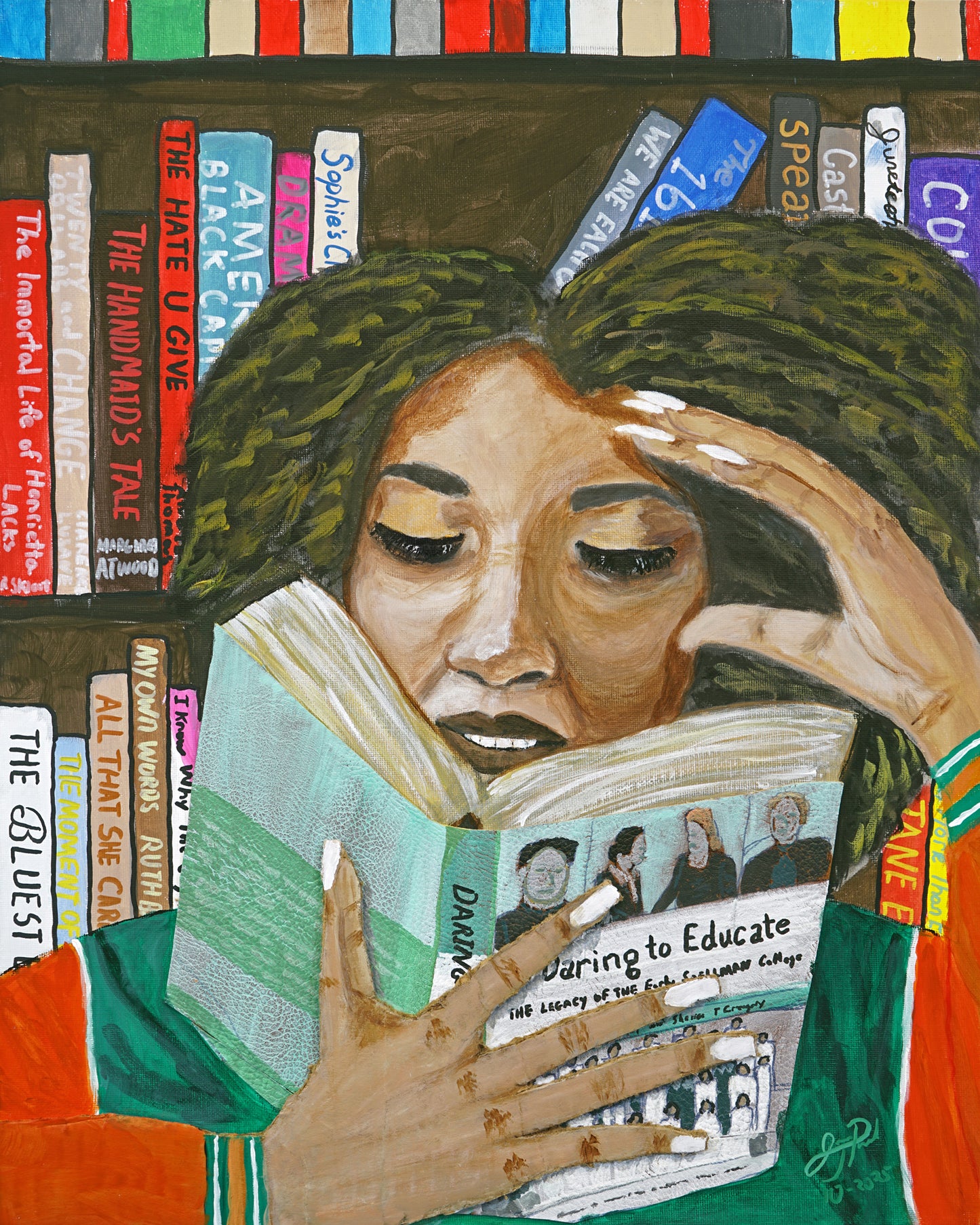 Knowledge Is Power - Original 16x20 Acrylic Painting on Flat Canvas Panel