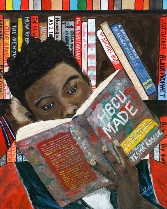 Knowledge Is Power 2 - Original 16x20 Acrylic Painting on Flat Canvas Panel