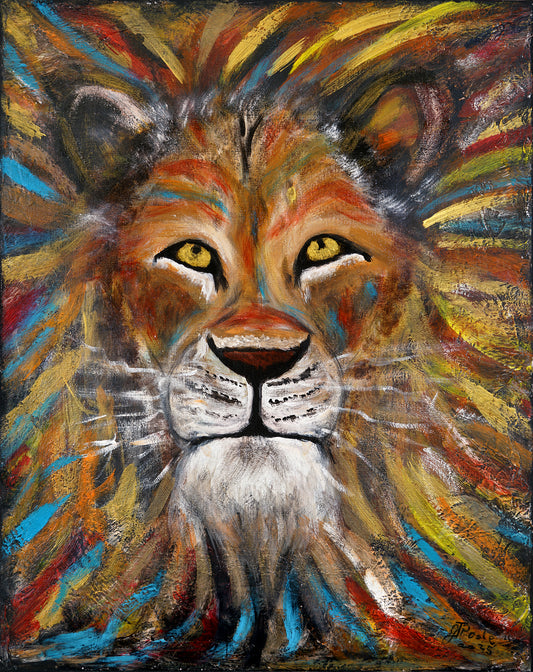 Lion of Judah - Original 16x20 Acrylic Painting on Canvas