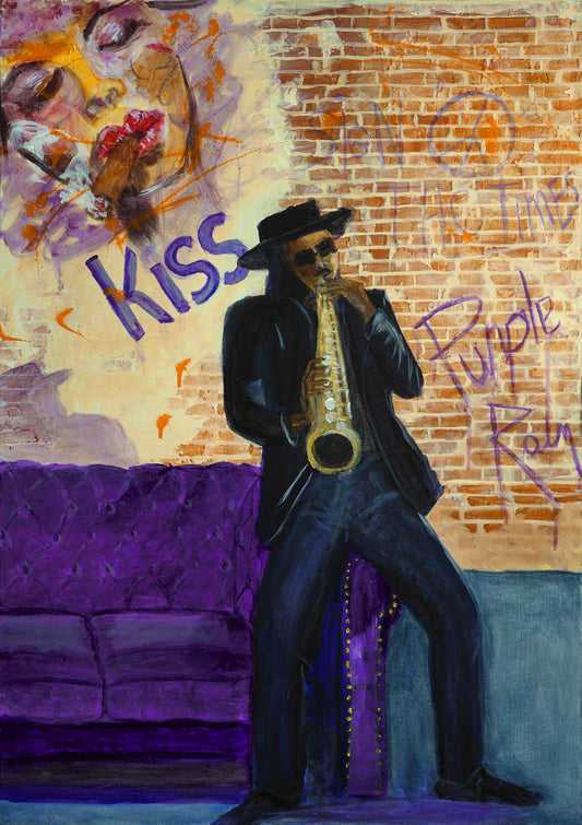 Purple Vibe - Original 24x36 Acrylic Painting on Canvas