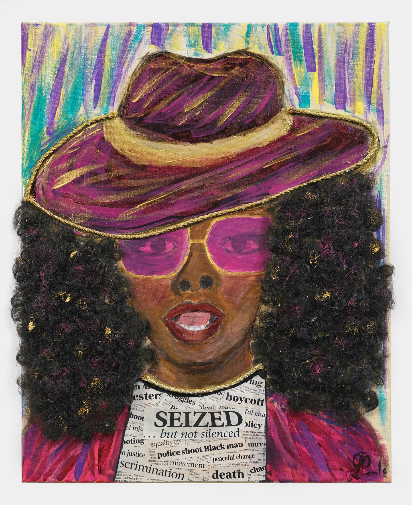 Seized But Not Silenced - Original 16x20 Acrylic Painting on Canvas