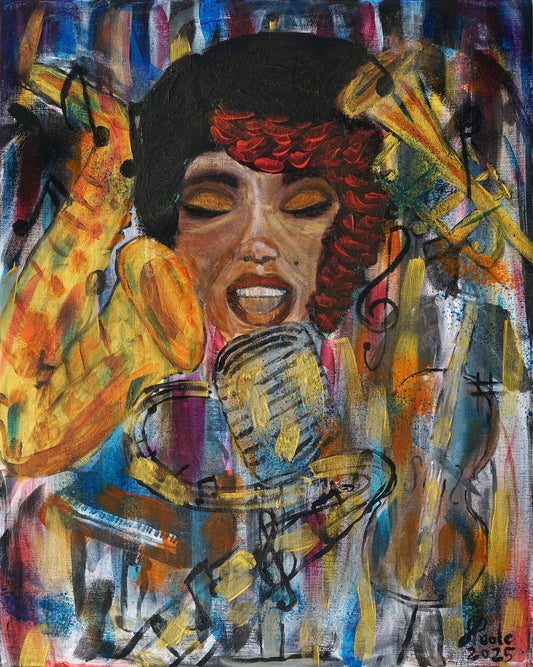 Soulful Song - Original 16x20 Acrylic Painting on a Flat Canvas Board