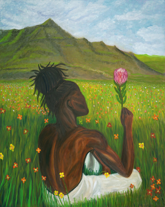 The King Protea - Original 60x48 Oil painting on canvas